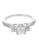 Diamond Three Station Engagement Ring in White Gold